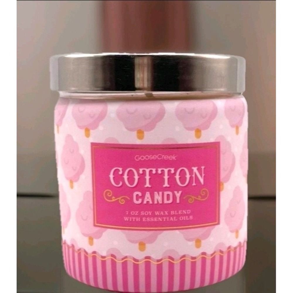 Goose Creek Cotton Candy 3-Wick Candle 14.5 oz Soy Wax Blend Essential Oils Pink